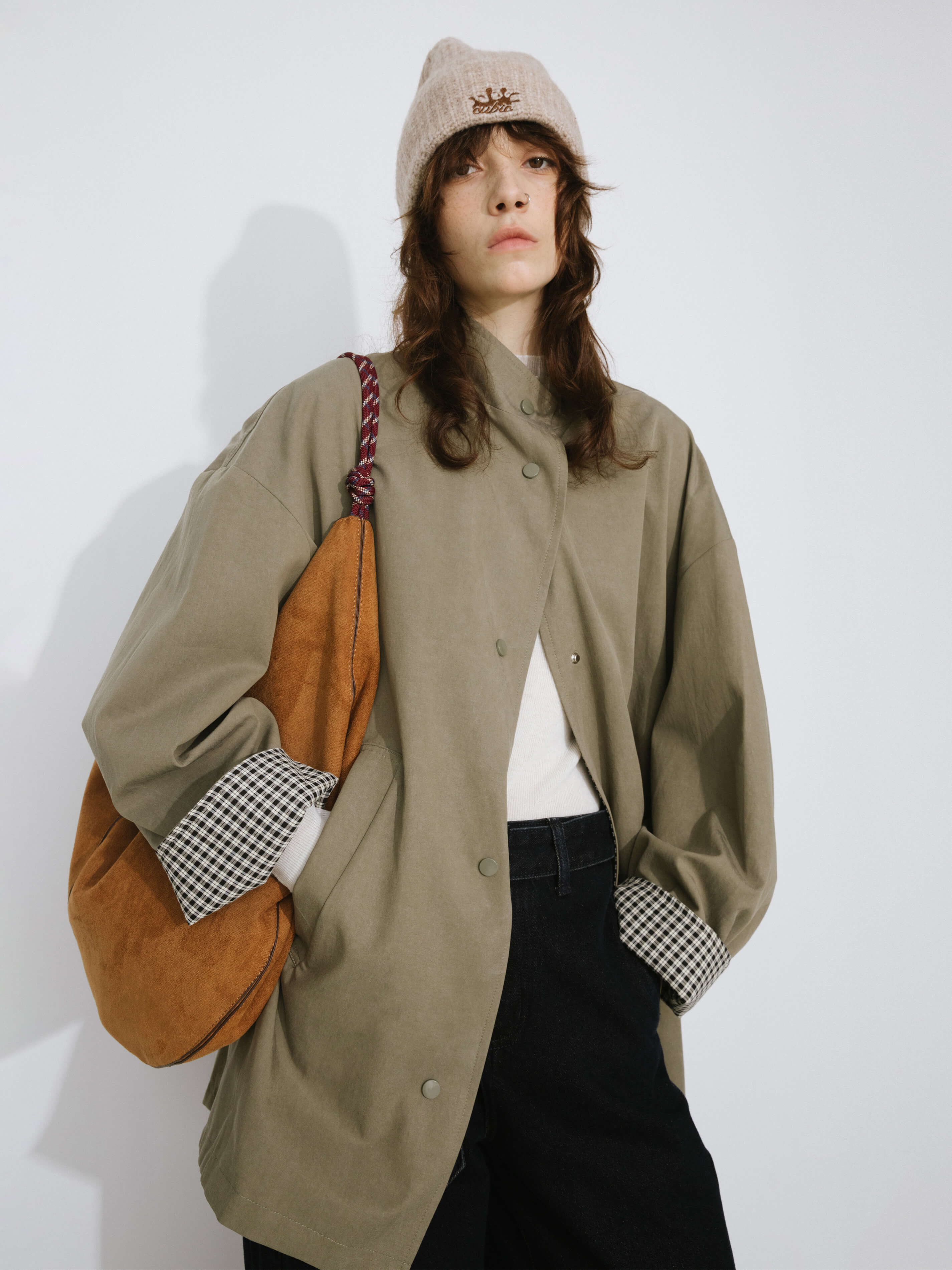 Funnel Neck Reversible Trench Coat-2