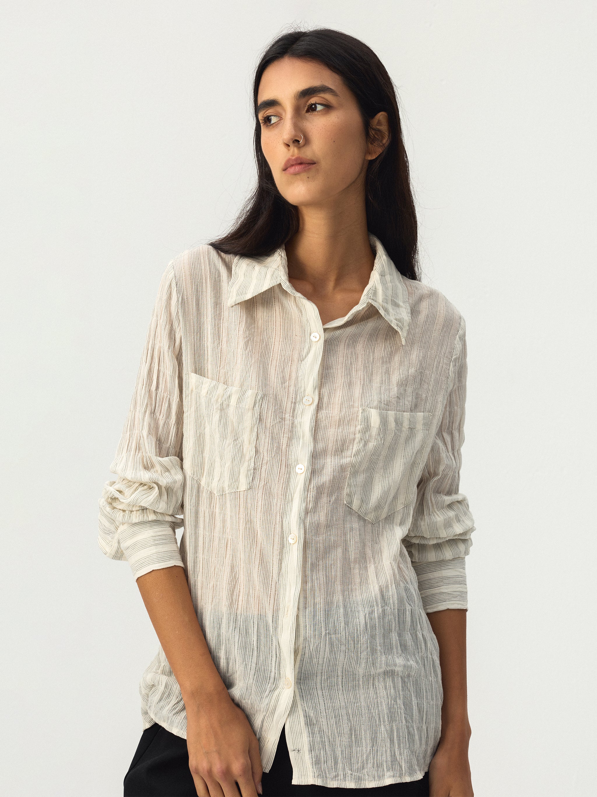 CUBIC Crinkled Cotton Shirt-2