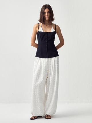 CUBIC Contrast Panel Deep V Knit Top