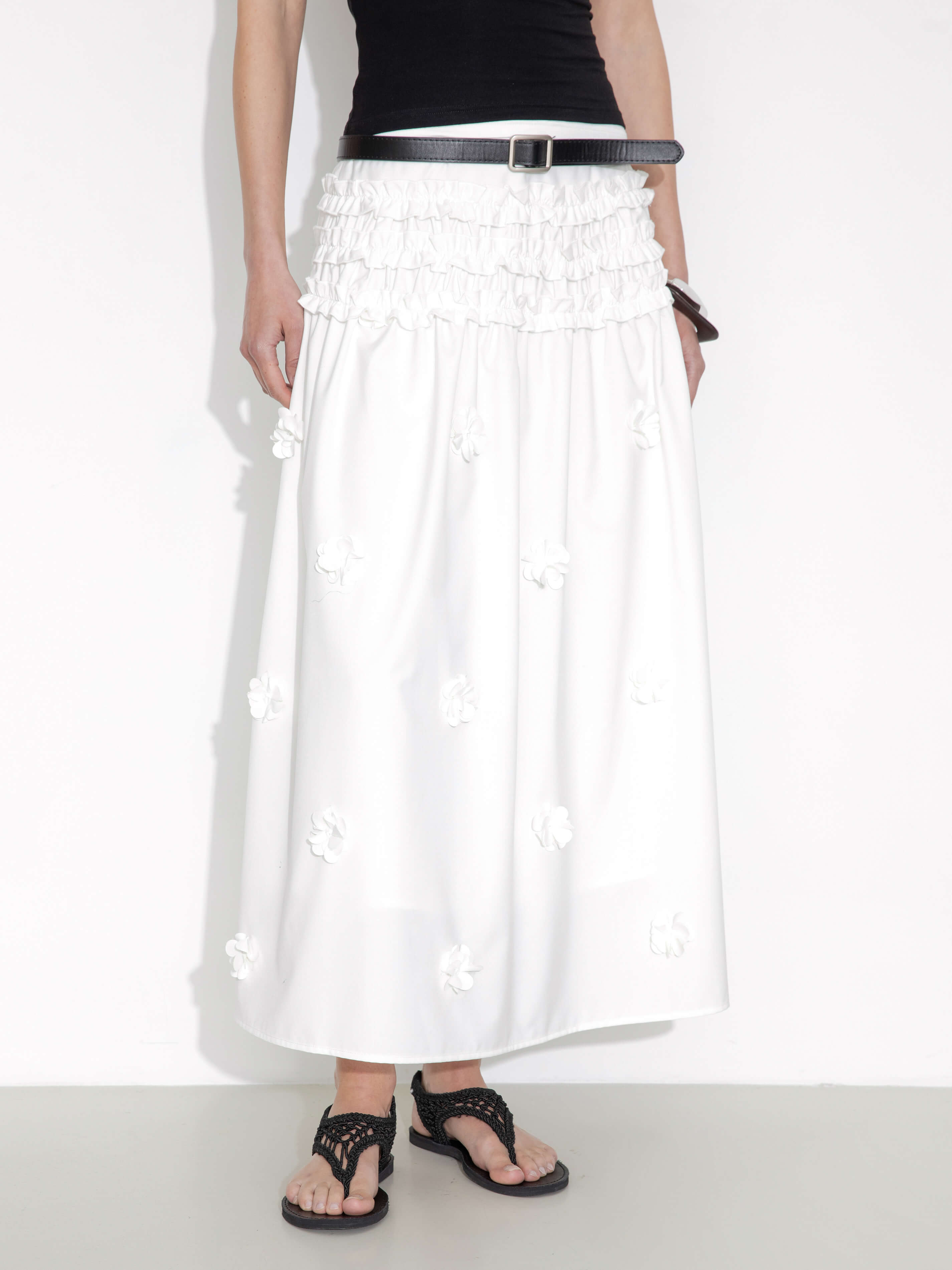 3D Floral Maxi Skirt-2