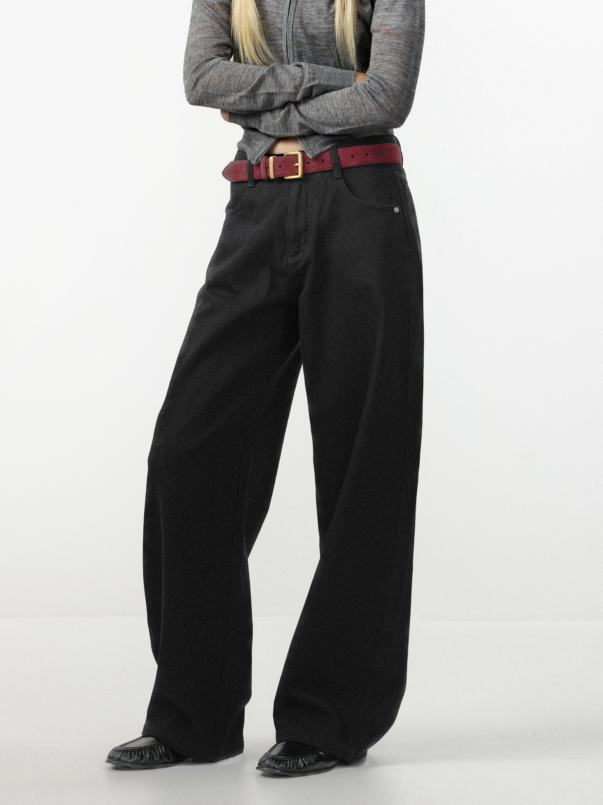 CUBIC 100% Cotton Wide Leg Trousers-2