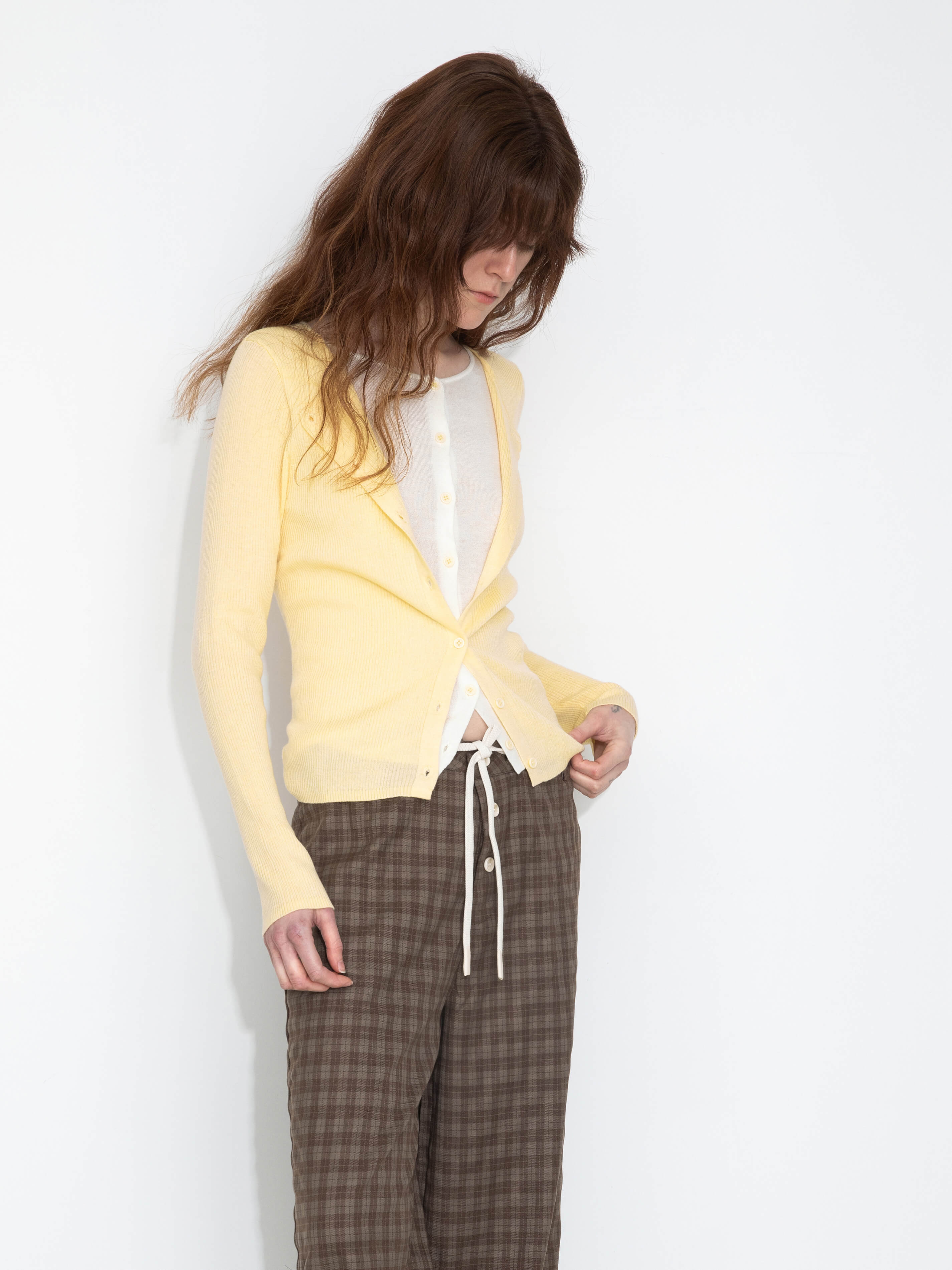 Slim-Fit Long Sleeve Layered Knit Cardigan-2