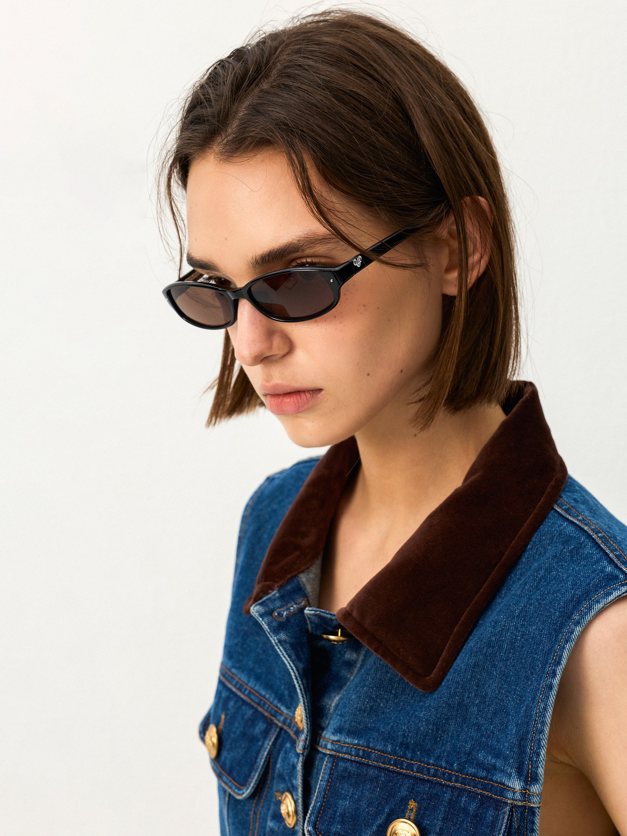 Slim Oval Tinted Sunglasses-2