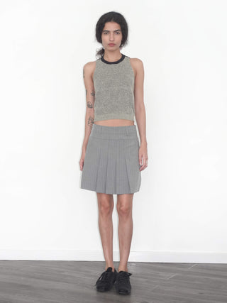 Pinstripe Pleated Mini Skirt