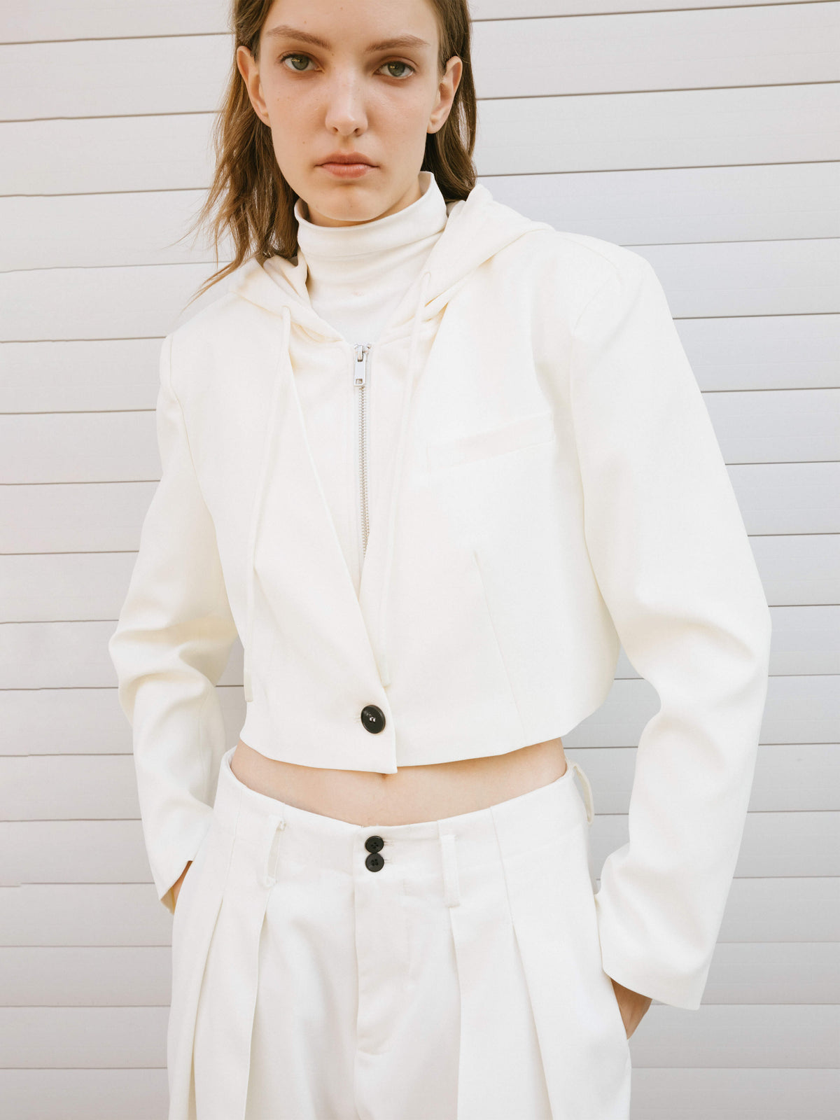 Single Breasted Cropped Blazer-2