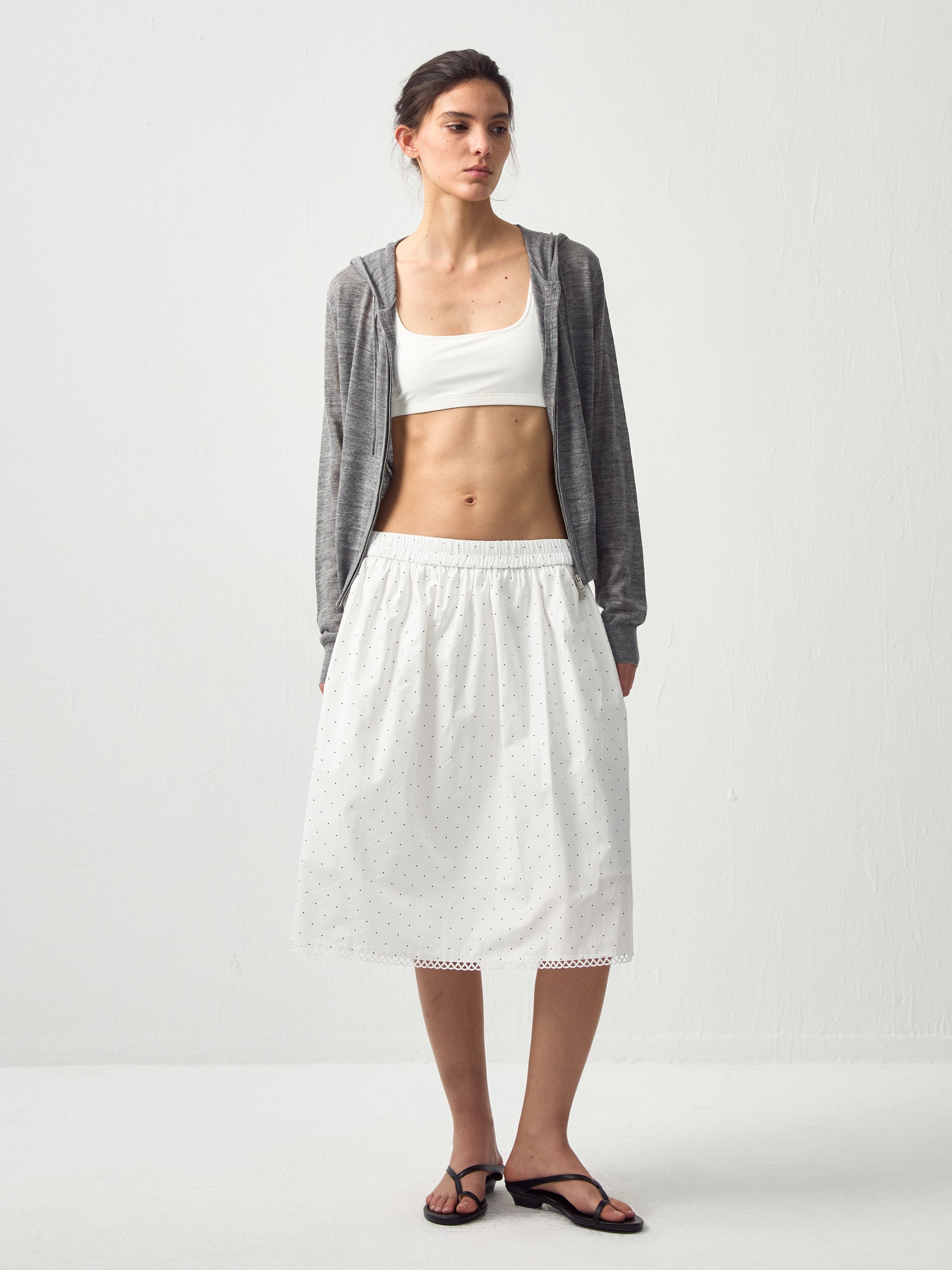 CUBIC Chic Polka Dot Lace Trim Skirt(Pre order: 7 days)