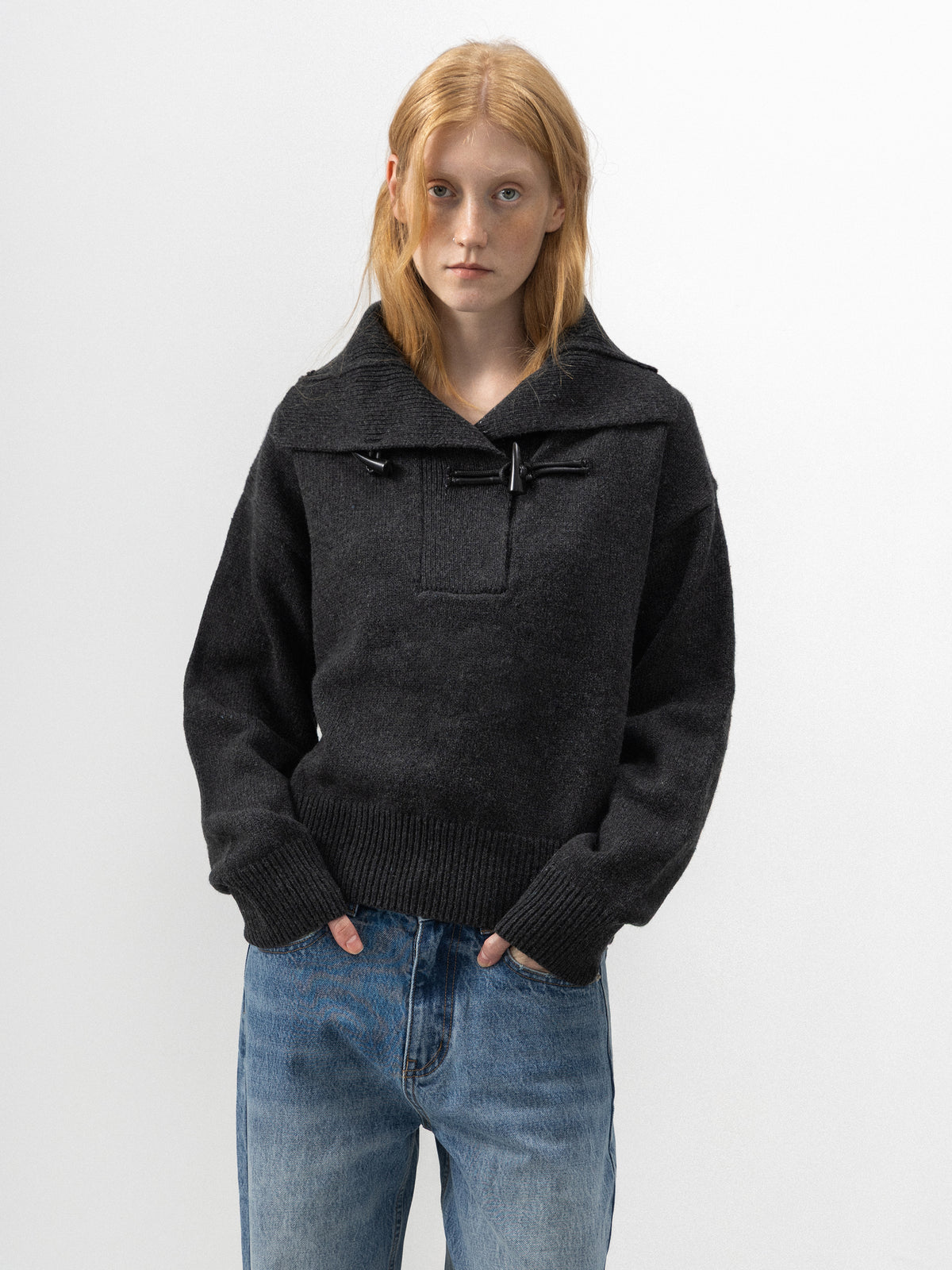 CUBIC Toggle High-Neck Knit Sweater-2