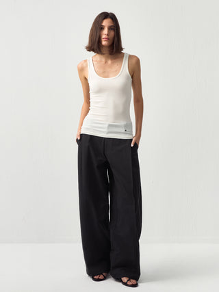 CUBIC Lyocell Wool Blend U-Neck Fitted Tank
