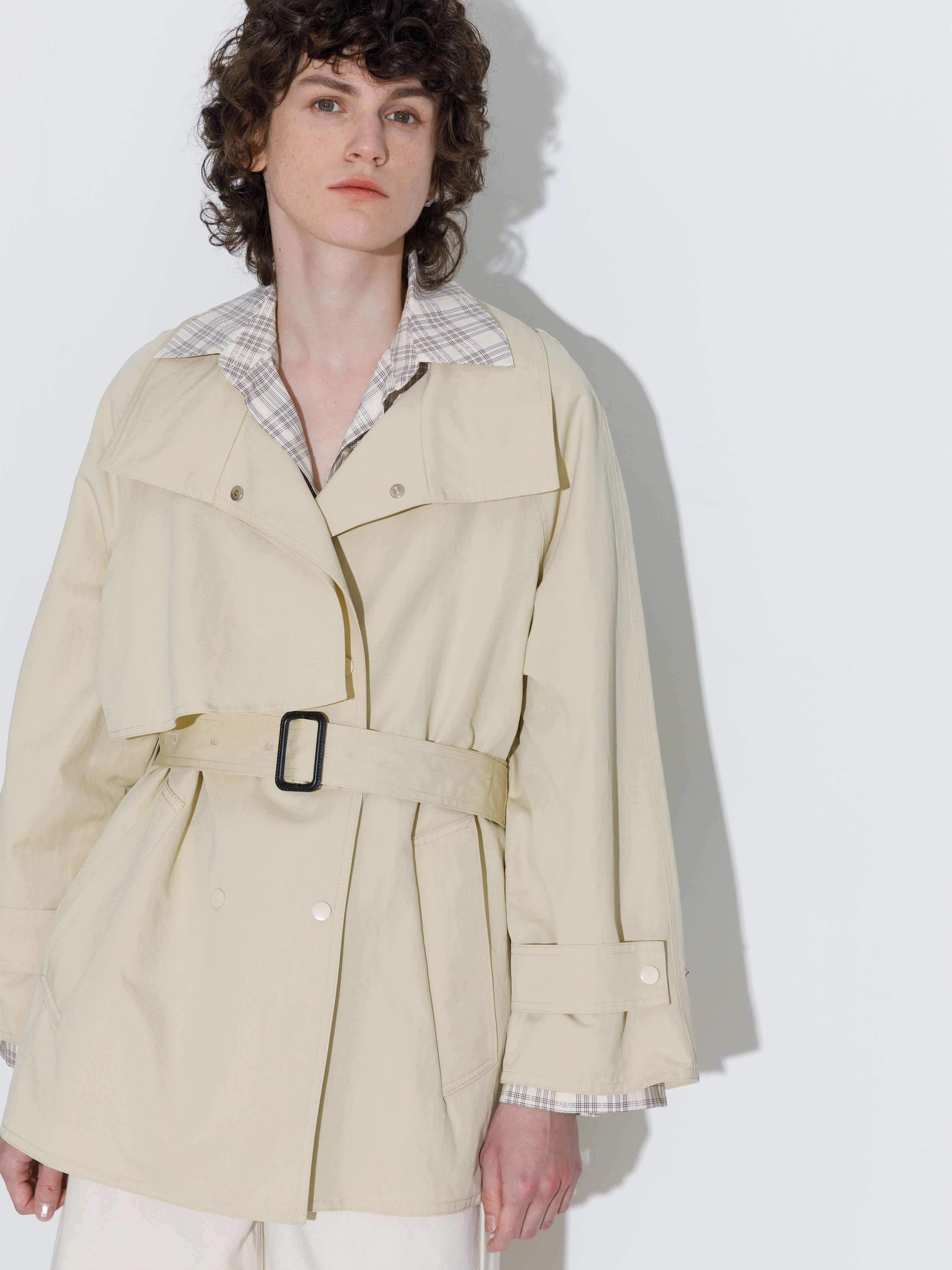 Short Length Belted Trench Coat-2