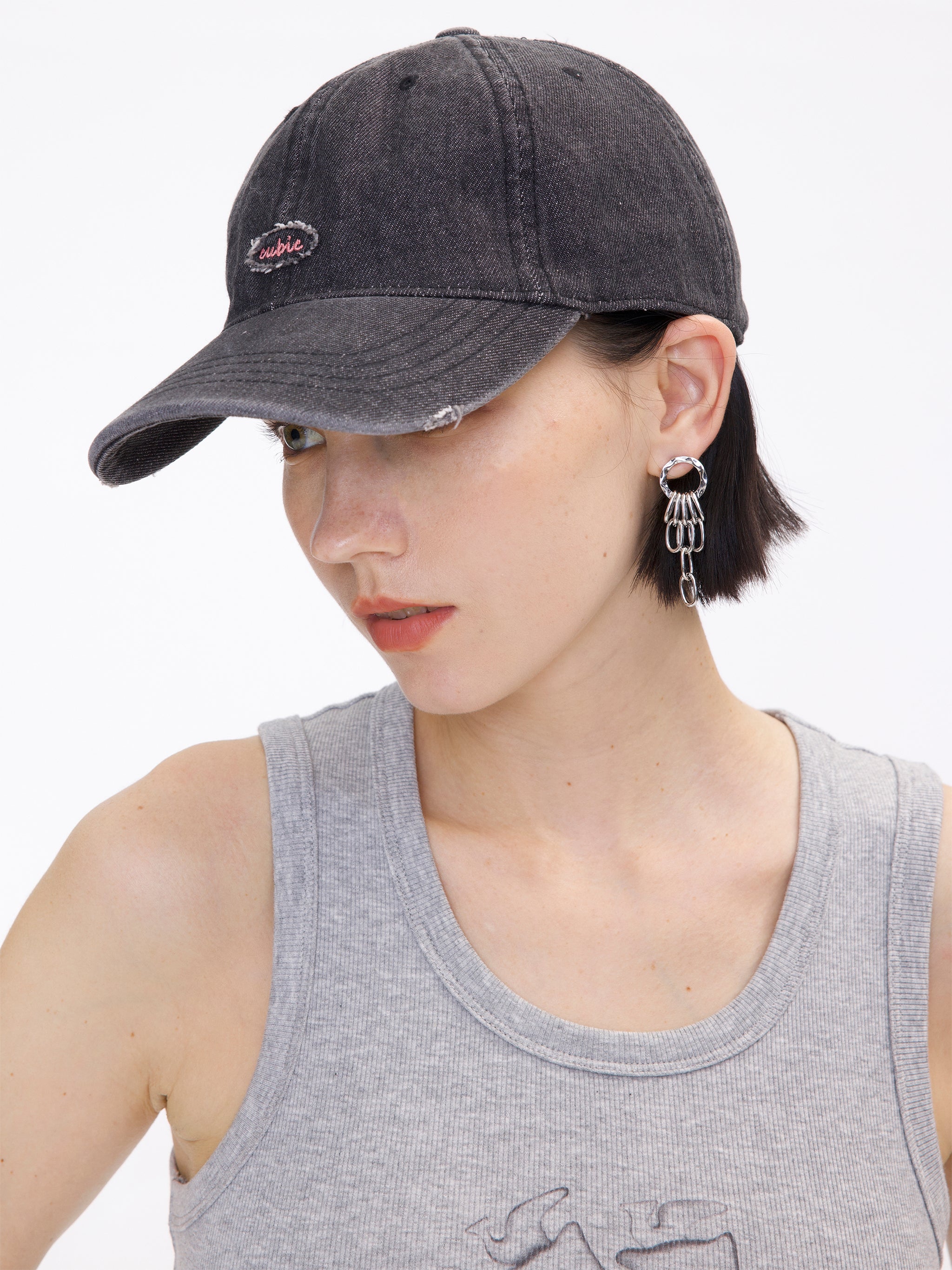 Denim Cubic Cap-4