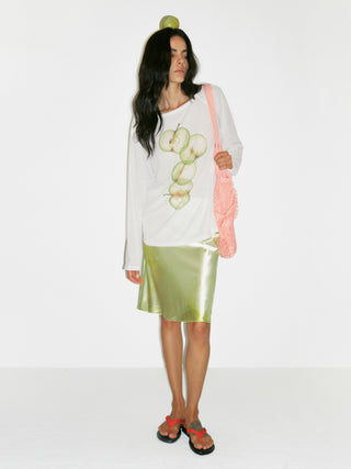 CUBIC Boat Neck Apple Print  Long-Sleeve Top