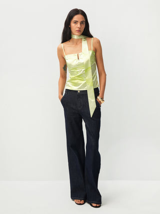 CUBIC Apple Print Satin Skinny Scarf
