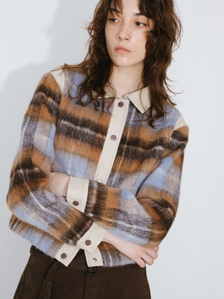 Color Block Tartan Jacket