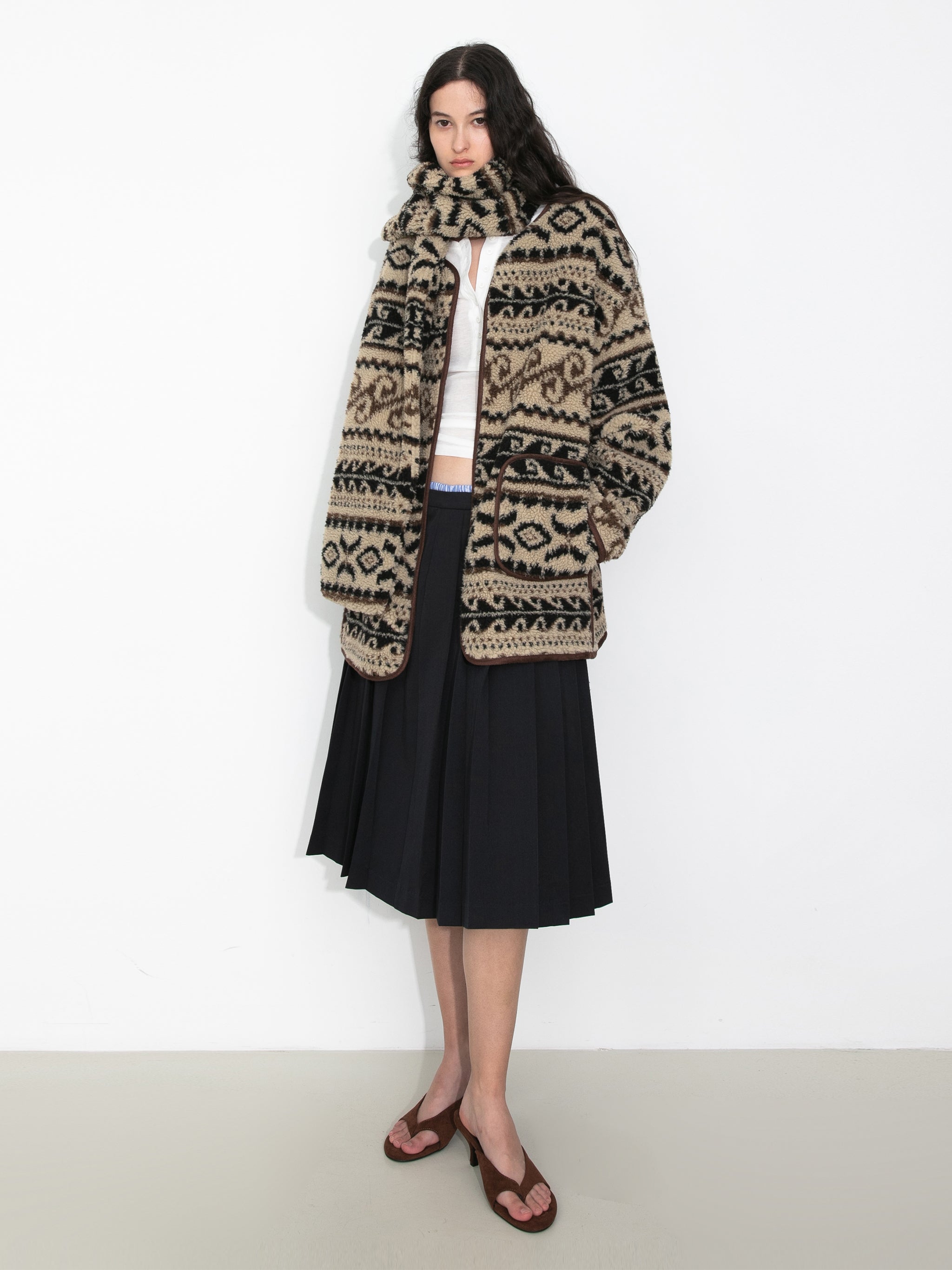 Paisley Faux Shearling Padded Jacket-2