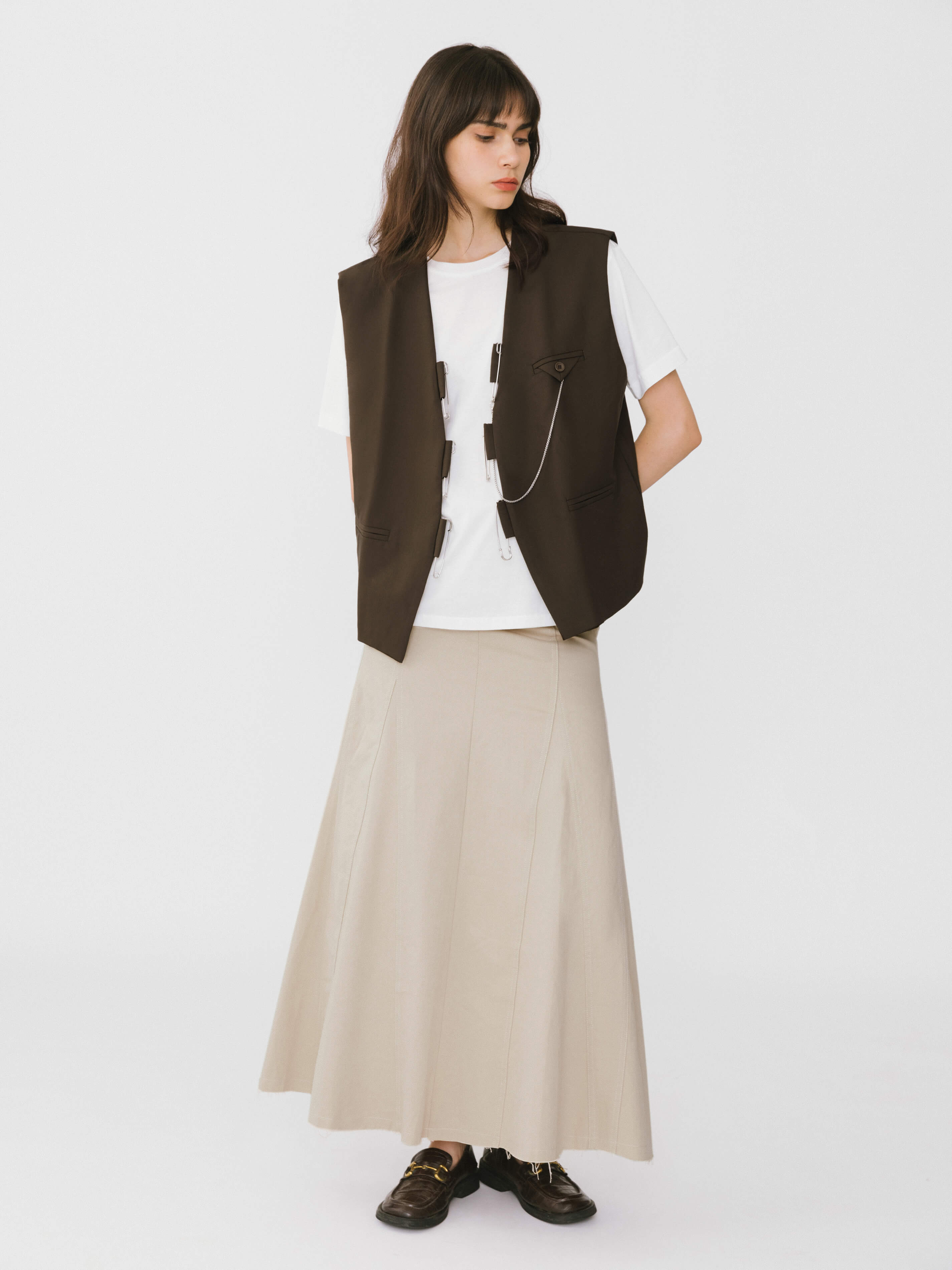 Frayed Denim Maxi Skirt-2