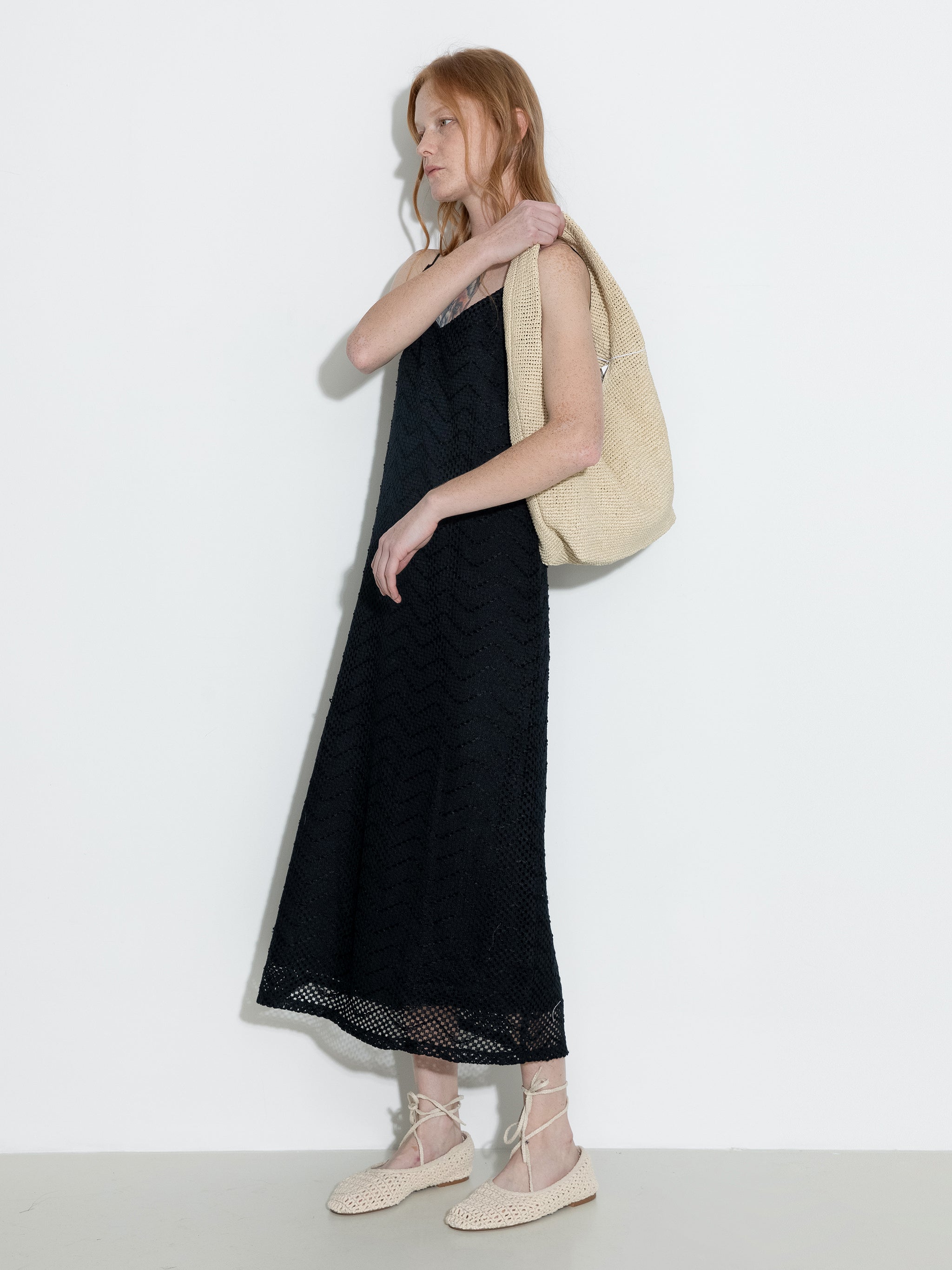 Lace Hollow Out A-Line Sling Dress-2