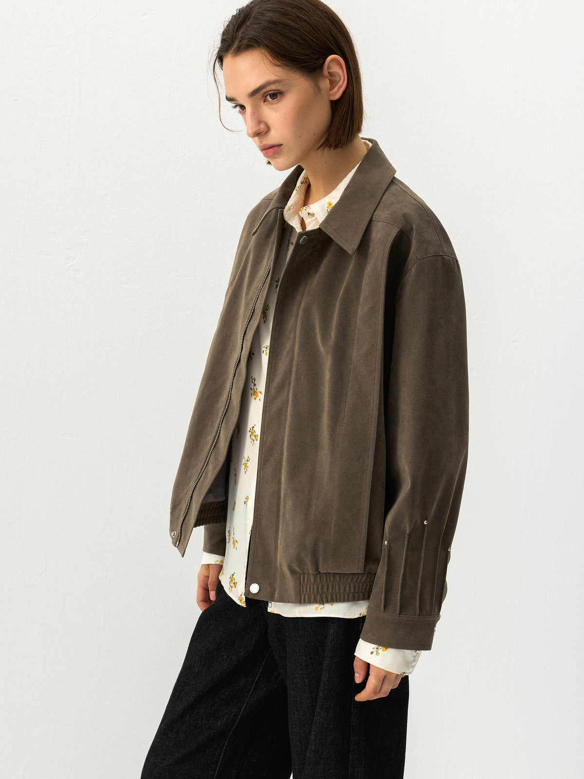 CUBIC Relaxed Zip-Up Blouson Jacket-2