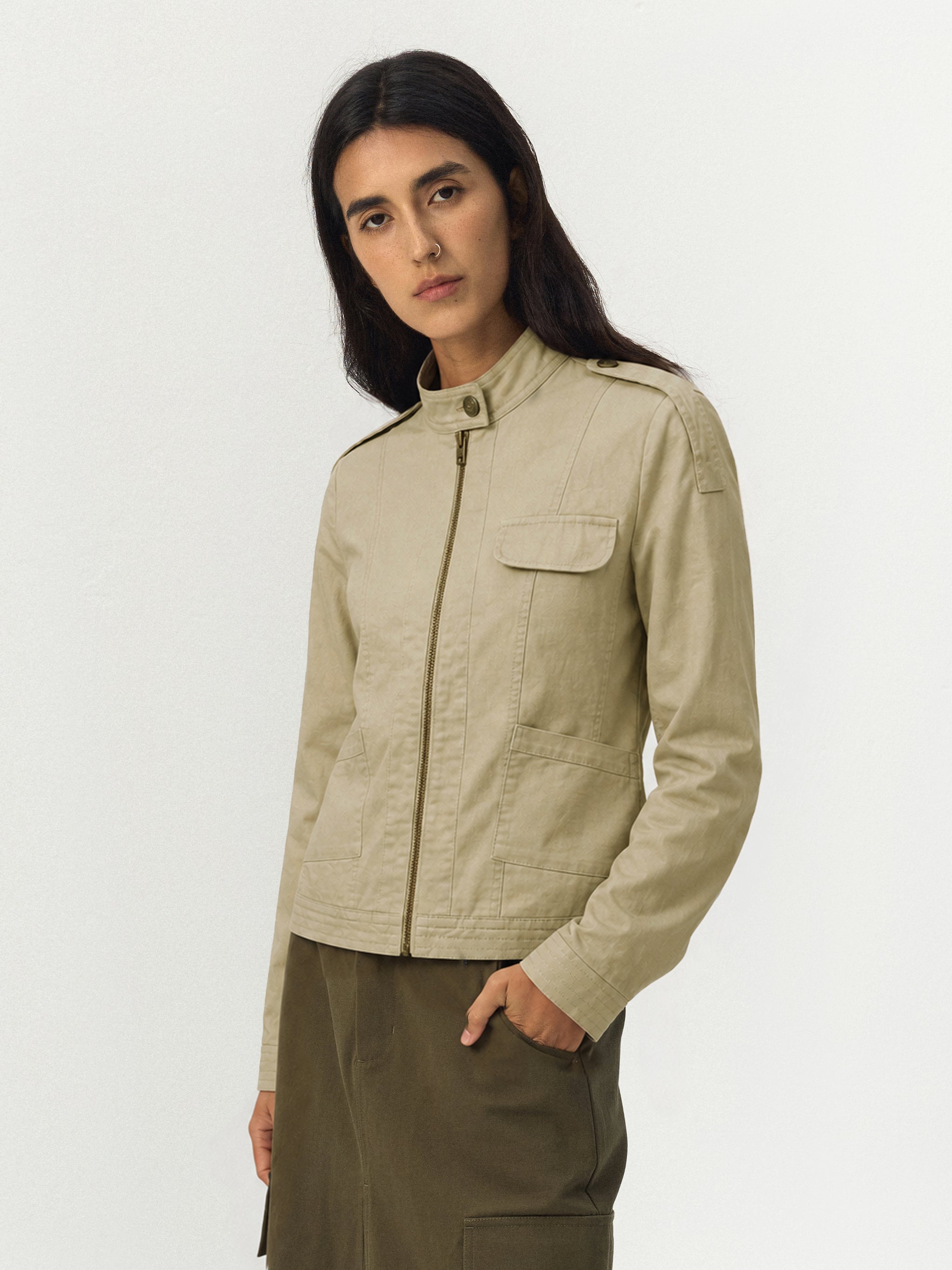 CUBIC Washed Cotton Moto Jacket-2