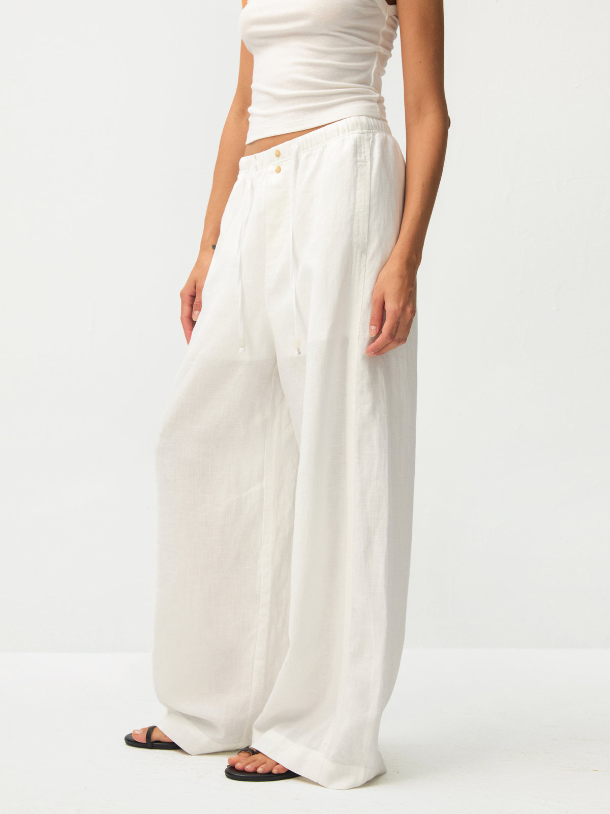 CUBIC Lyocell Linen Wide-Leg Pants-2