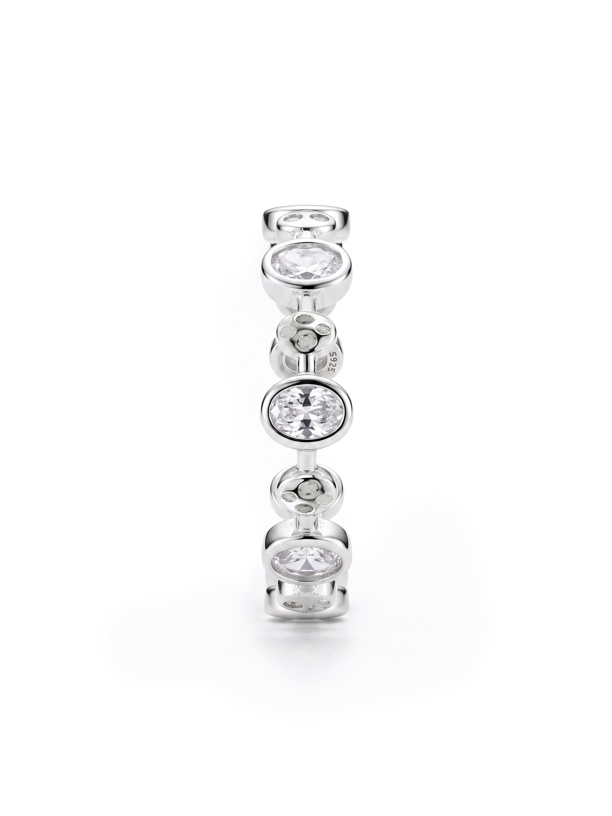 Staggered Chain CZ Ring-2