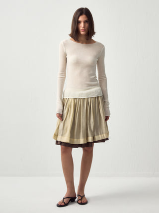 CUBIC Chic Lyocell Tiered Flare Skirt(Pre order: 30 days)