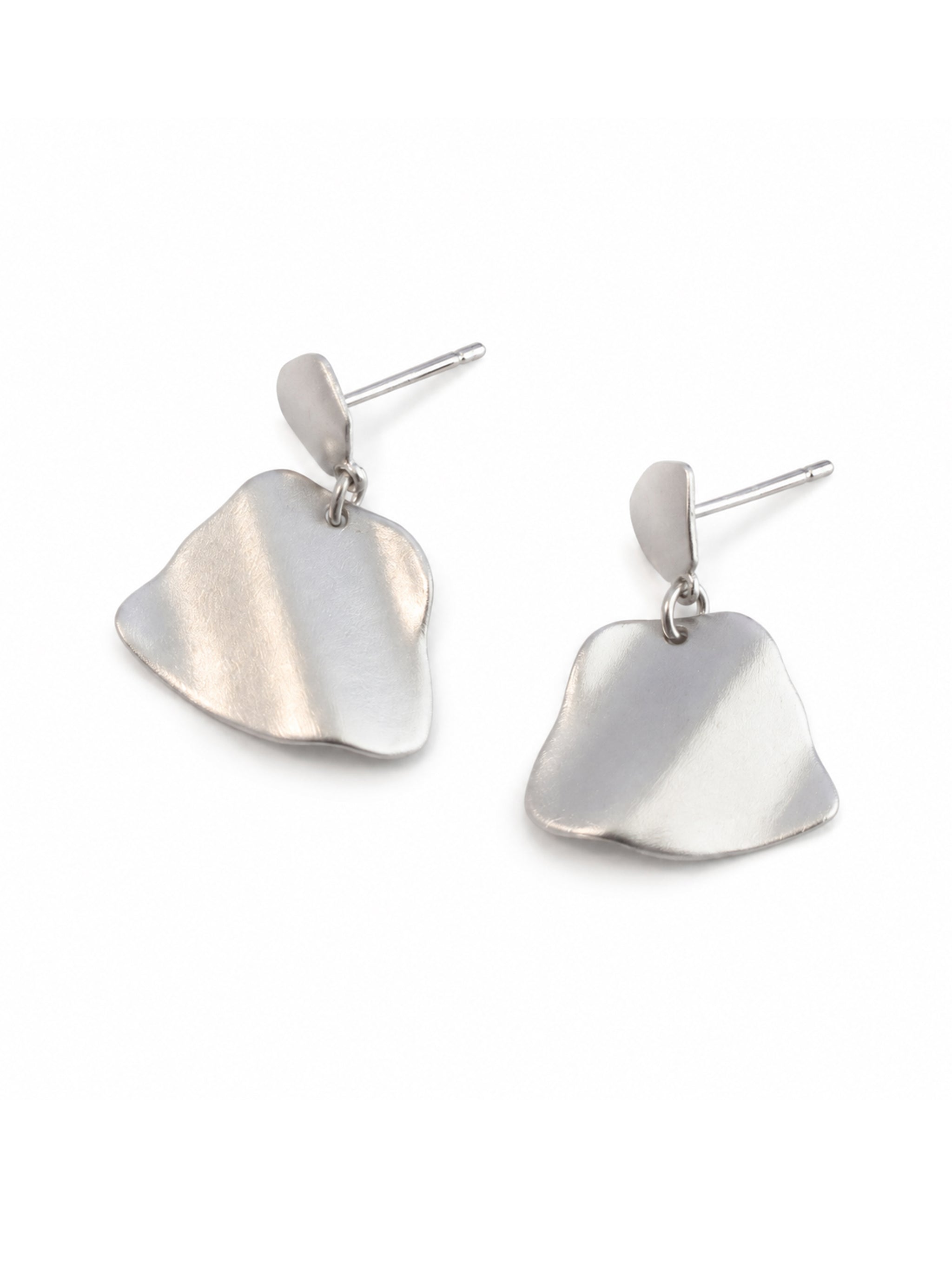 Matte Irregular Disc Drop Earrings-1