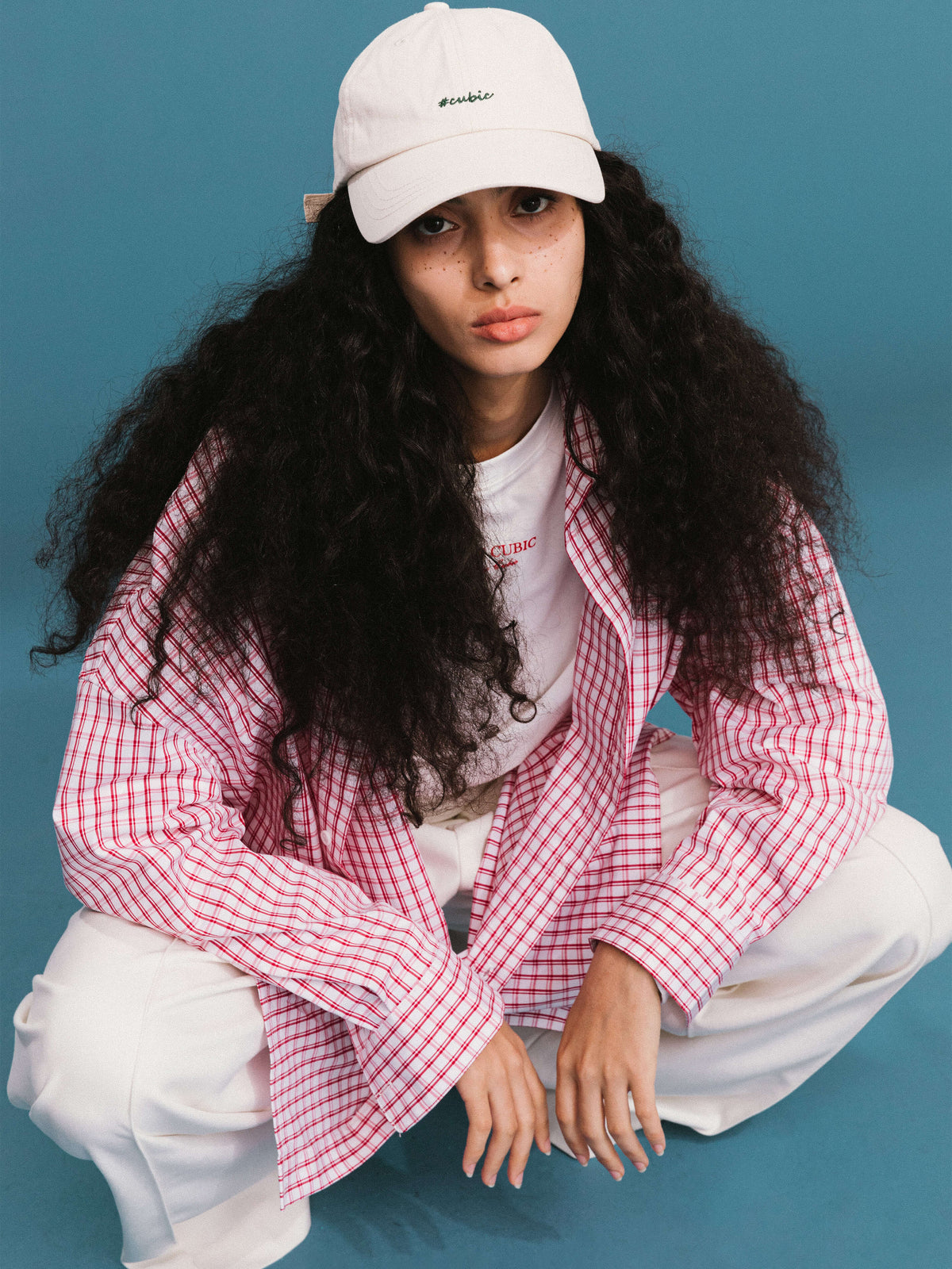 ONE BY CUBIC Checked Oversized Cotton Shirt-2