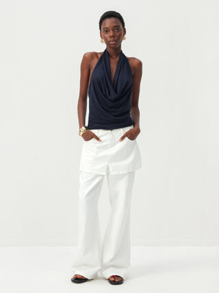 CUBIC Minimal Cowl Neck Halter Camisole