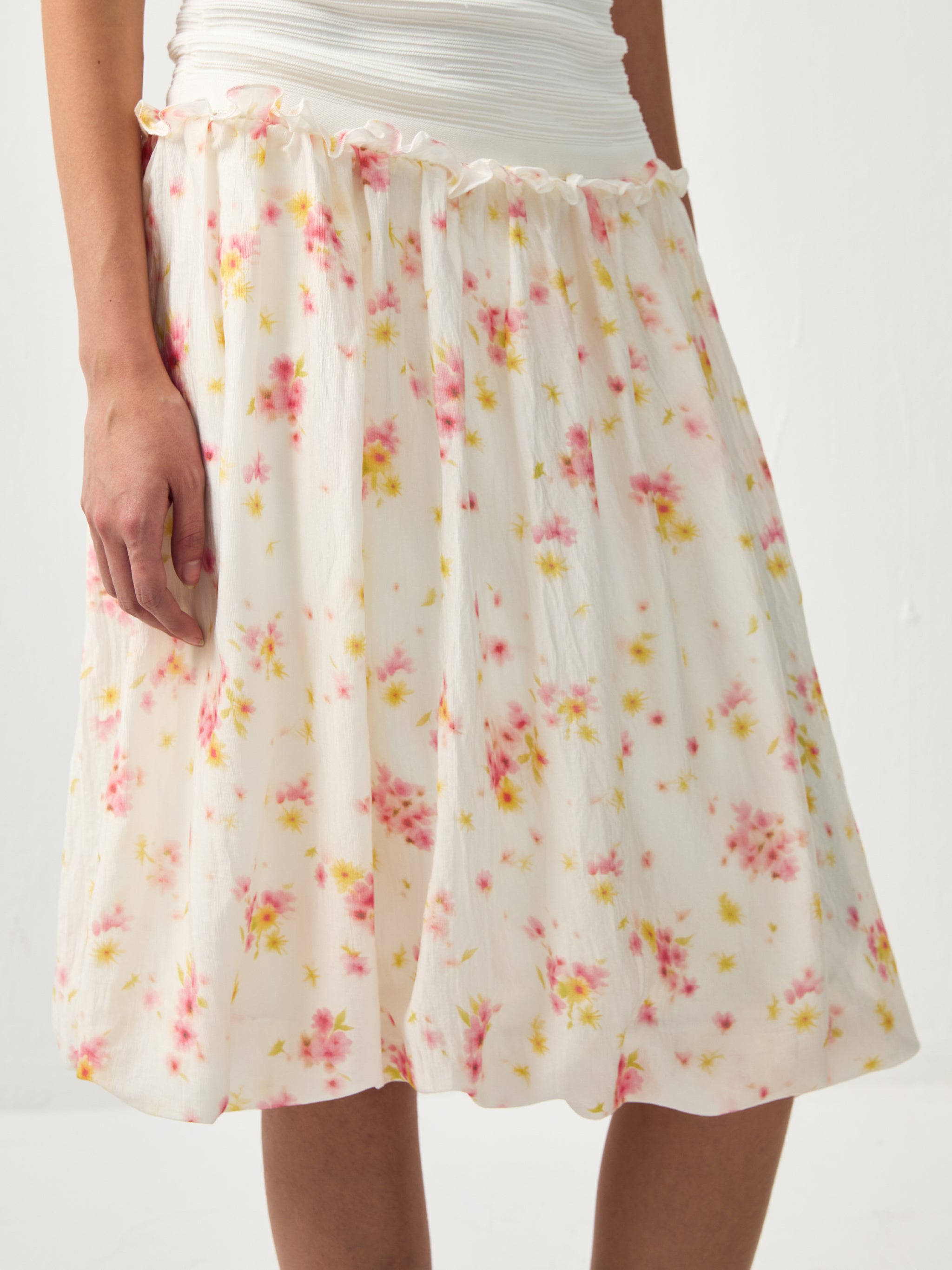 CUBIC Acetic Bud Midi Skirt-2