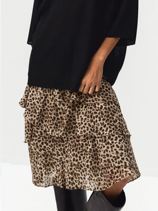 CUBIC Leopard Tiered Mini Skirt