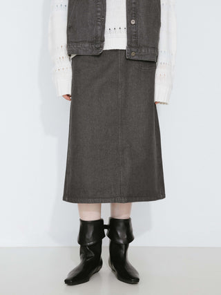 Denim Elasticated Maxi Skirt