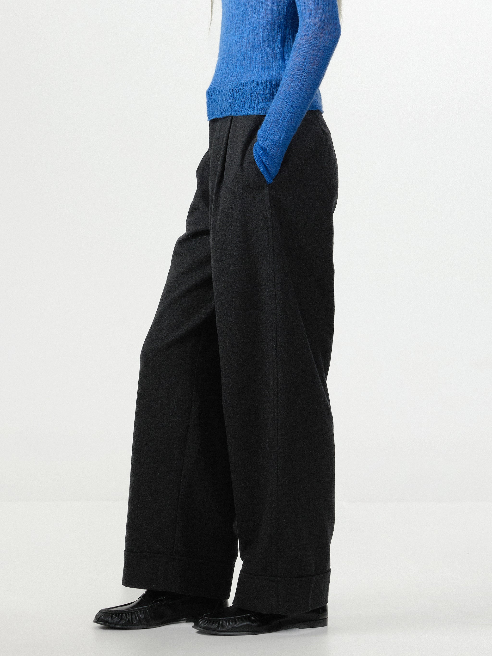 CUBIC Wool‑Blend Relaxed Straight‑Leg Trousers-2