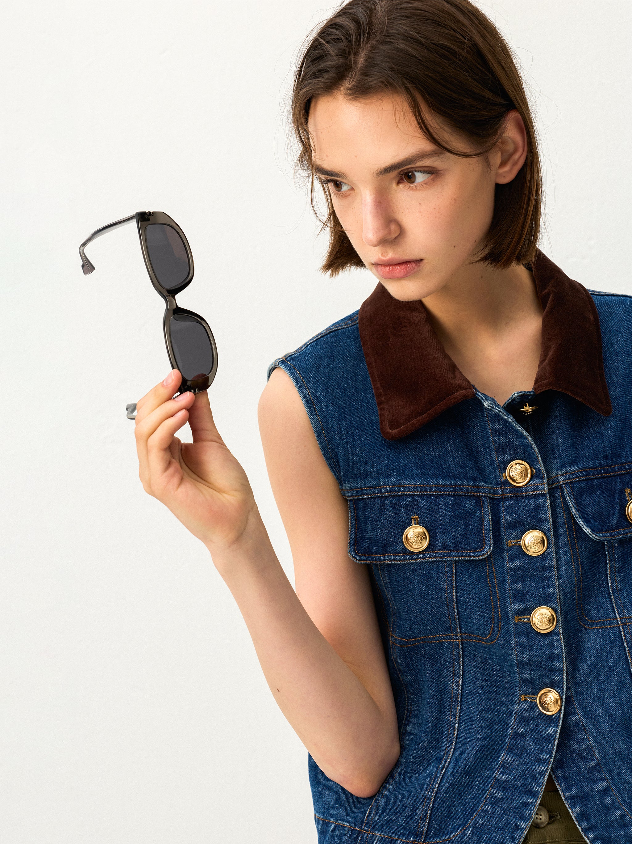 Square Metal Detail Sunglasses-2