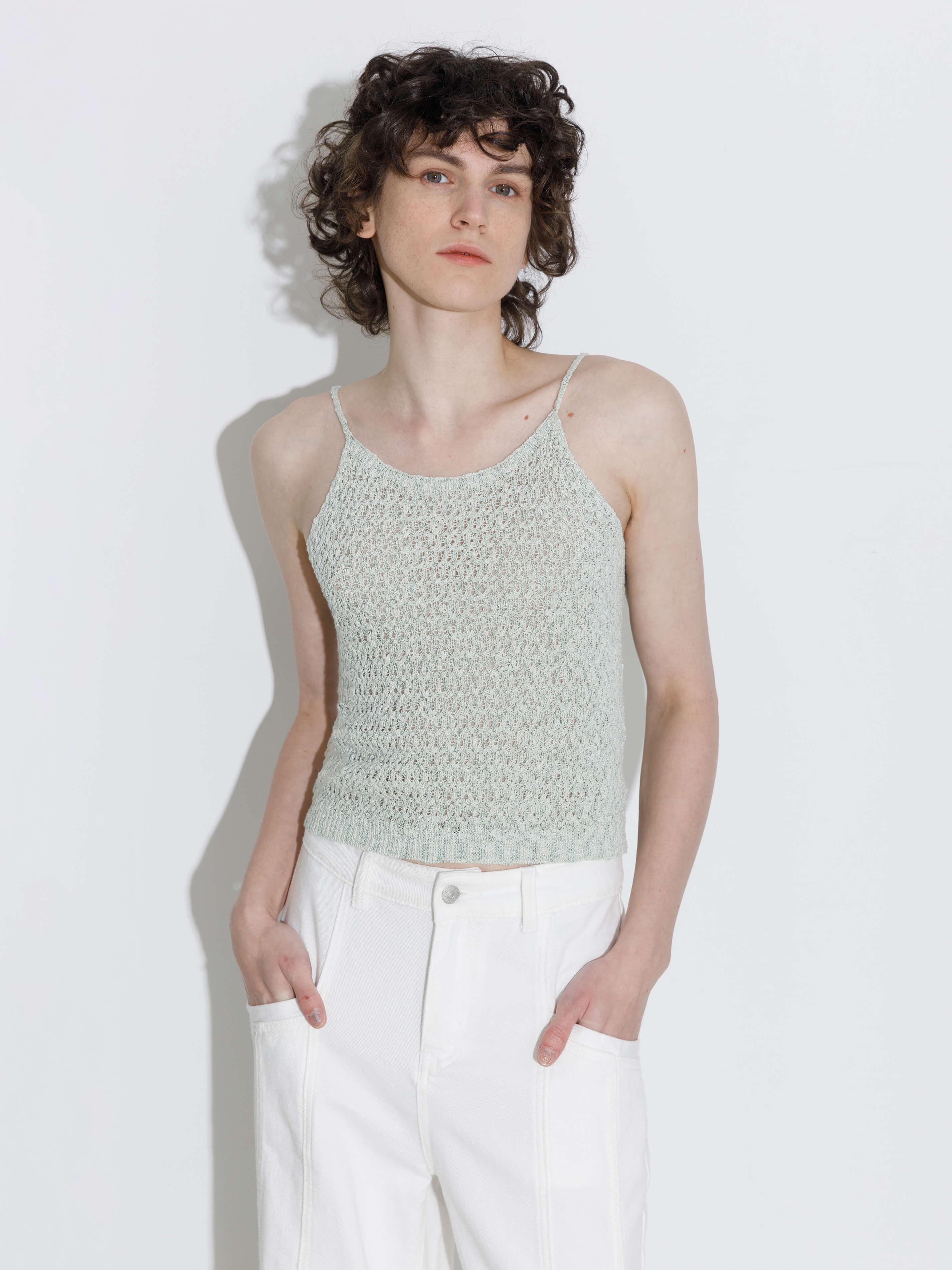 Thin Strap Ribbed Knit Vest-2