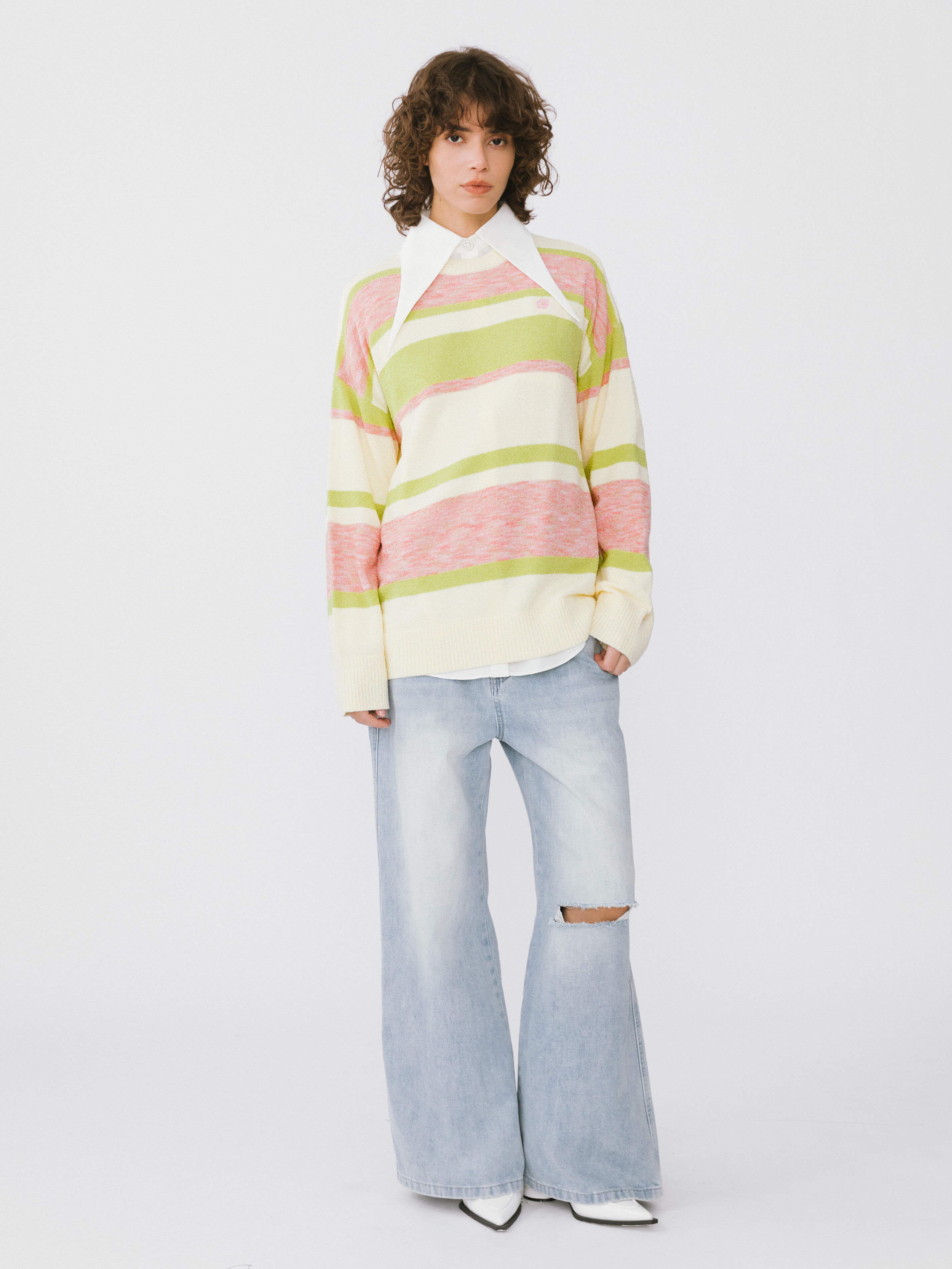 Striped Knit Sweater-11