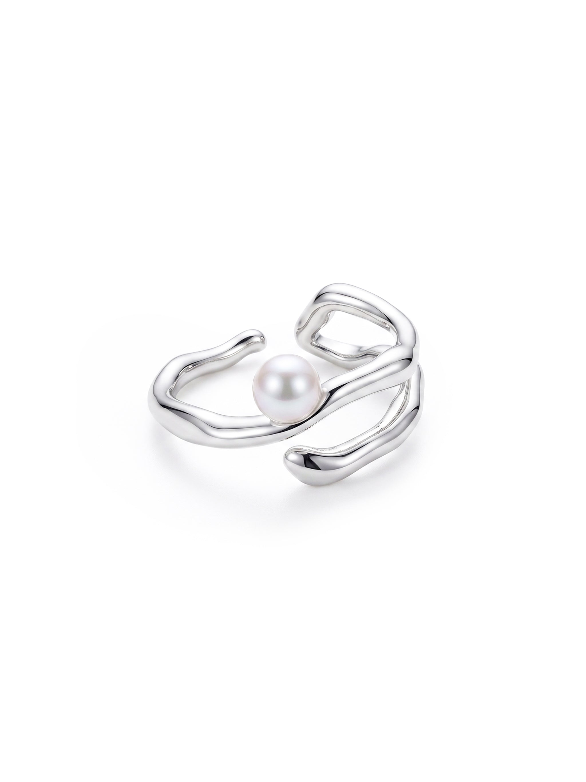 Double Layer Wave Open Ring-2