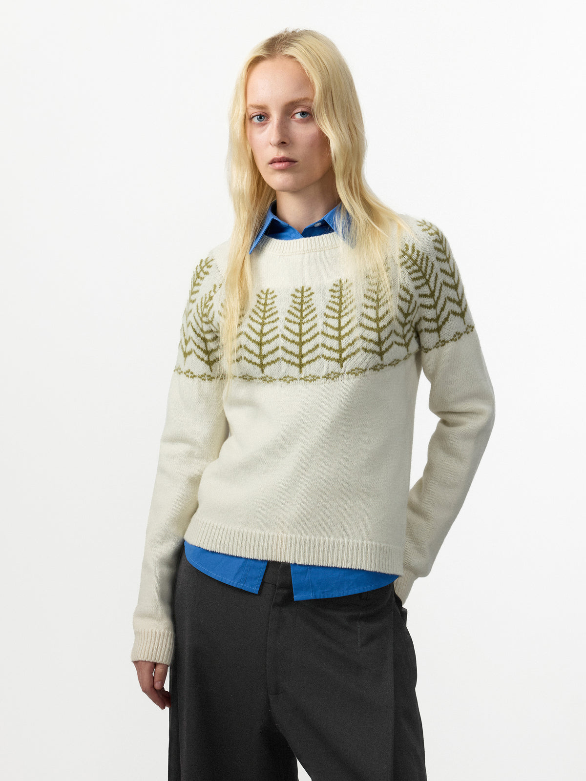CUBIC Wool Pine Jacquard Sweater-2