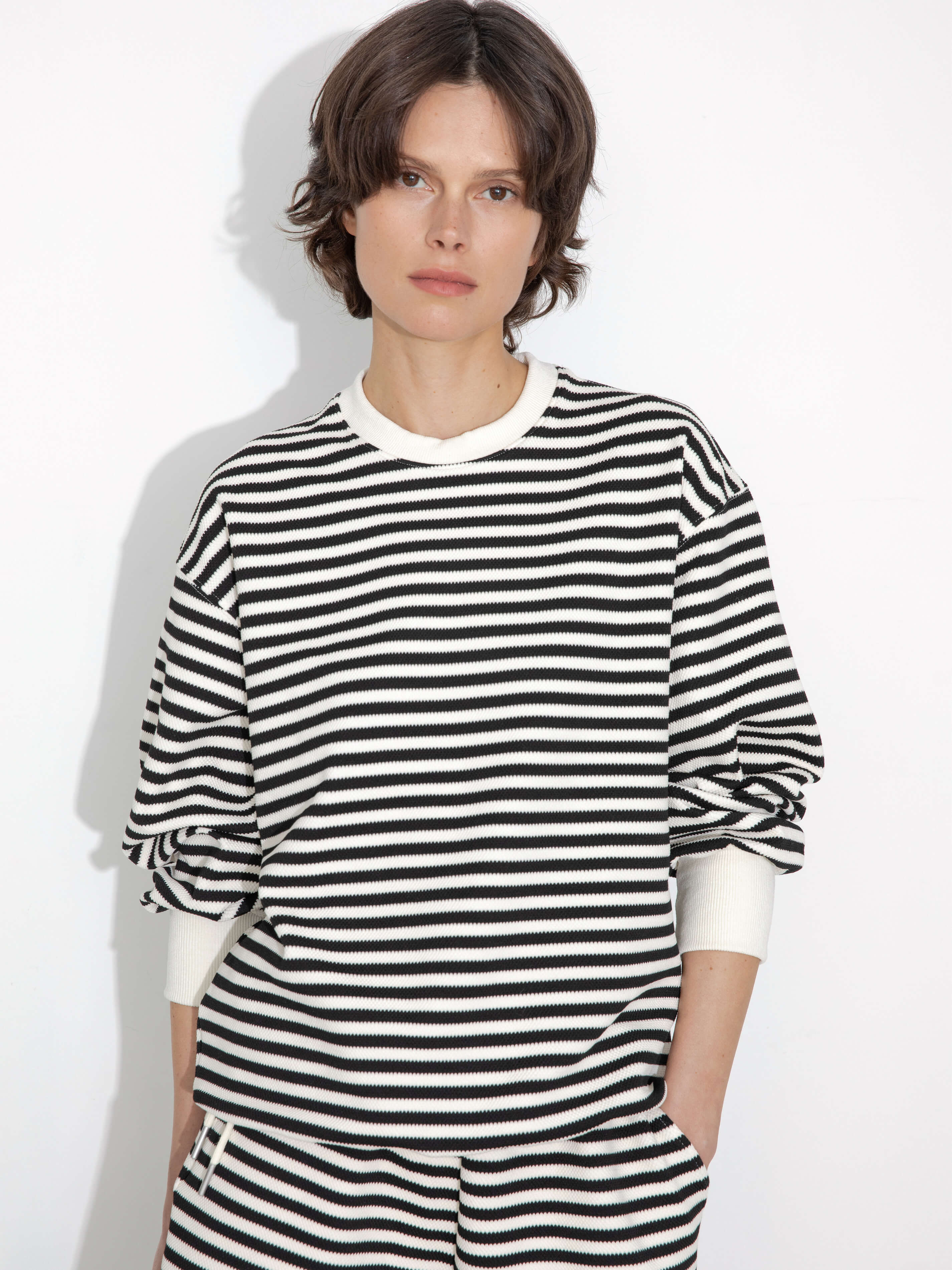 ONE BY CUBIC Stripped Sweatshirt and Shorts Set-3