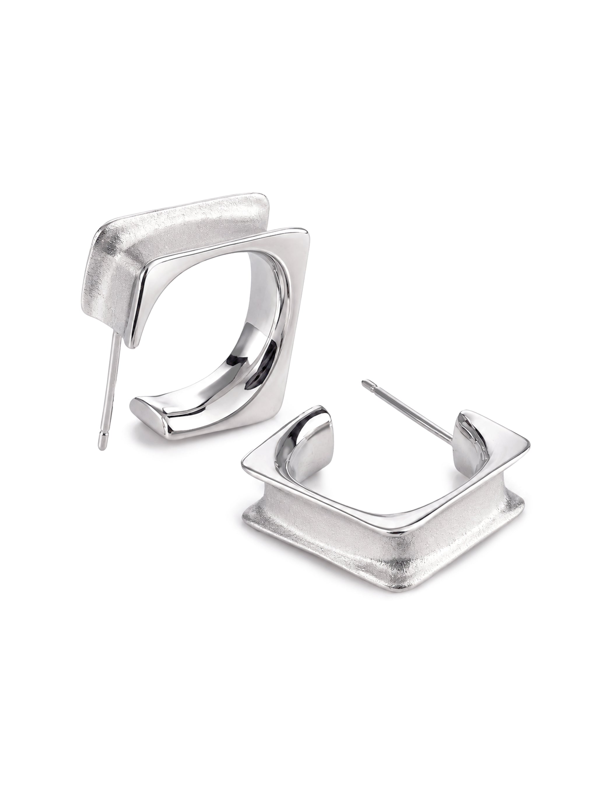 Square Open Hoop Earrings-2