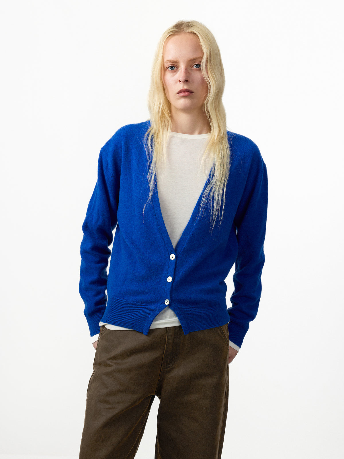 CUBIC 100% Wool V Neck Cardigan-2