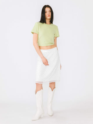 Double Layered Polka Dot Mesh Skirt