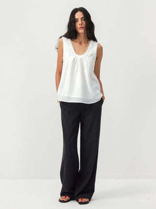 CUBIC Lace Trim Scoop Neck Sleeveless Top