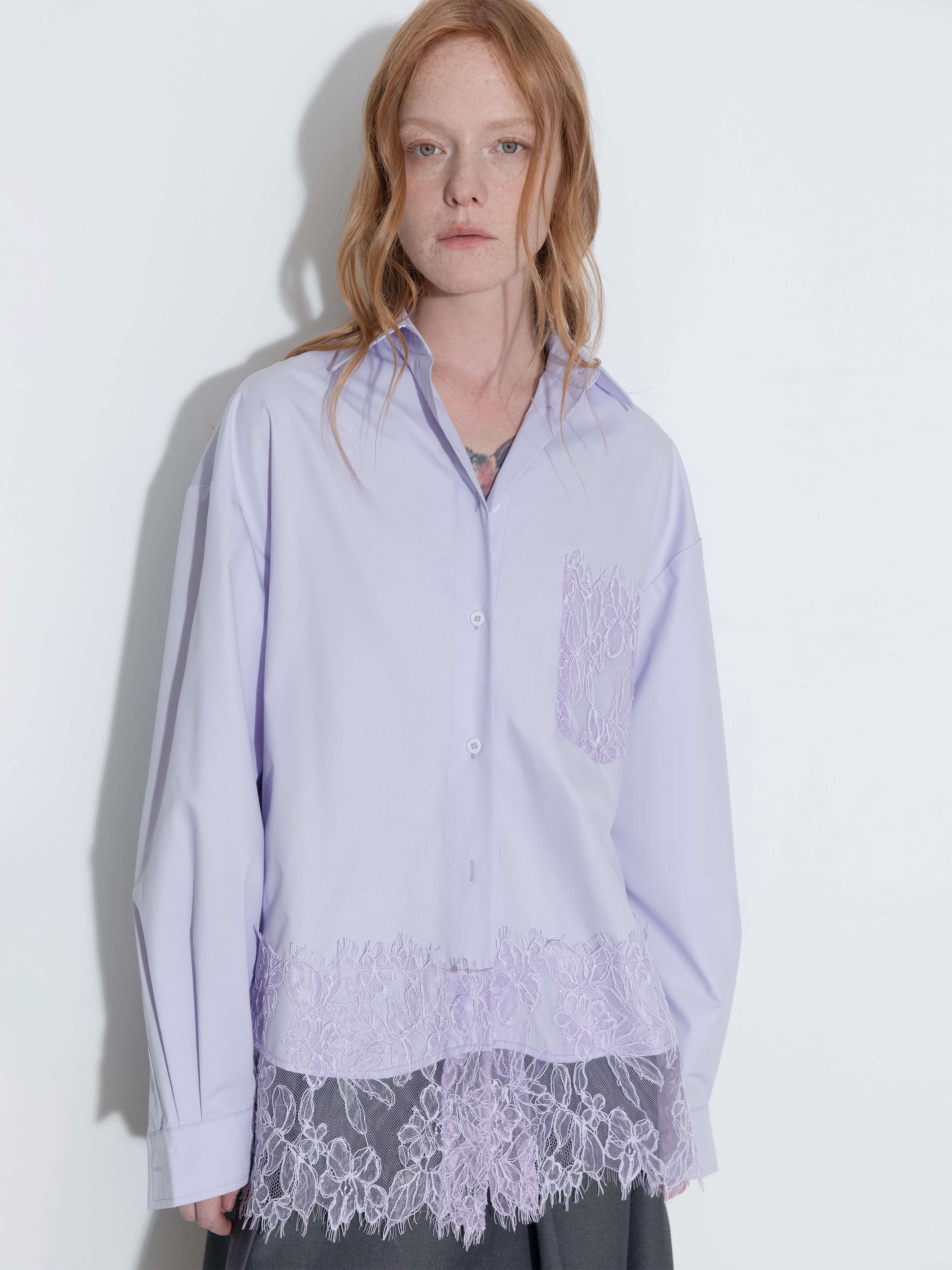Lace Panel Shirt-2