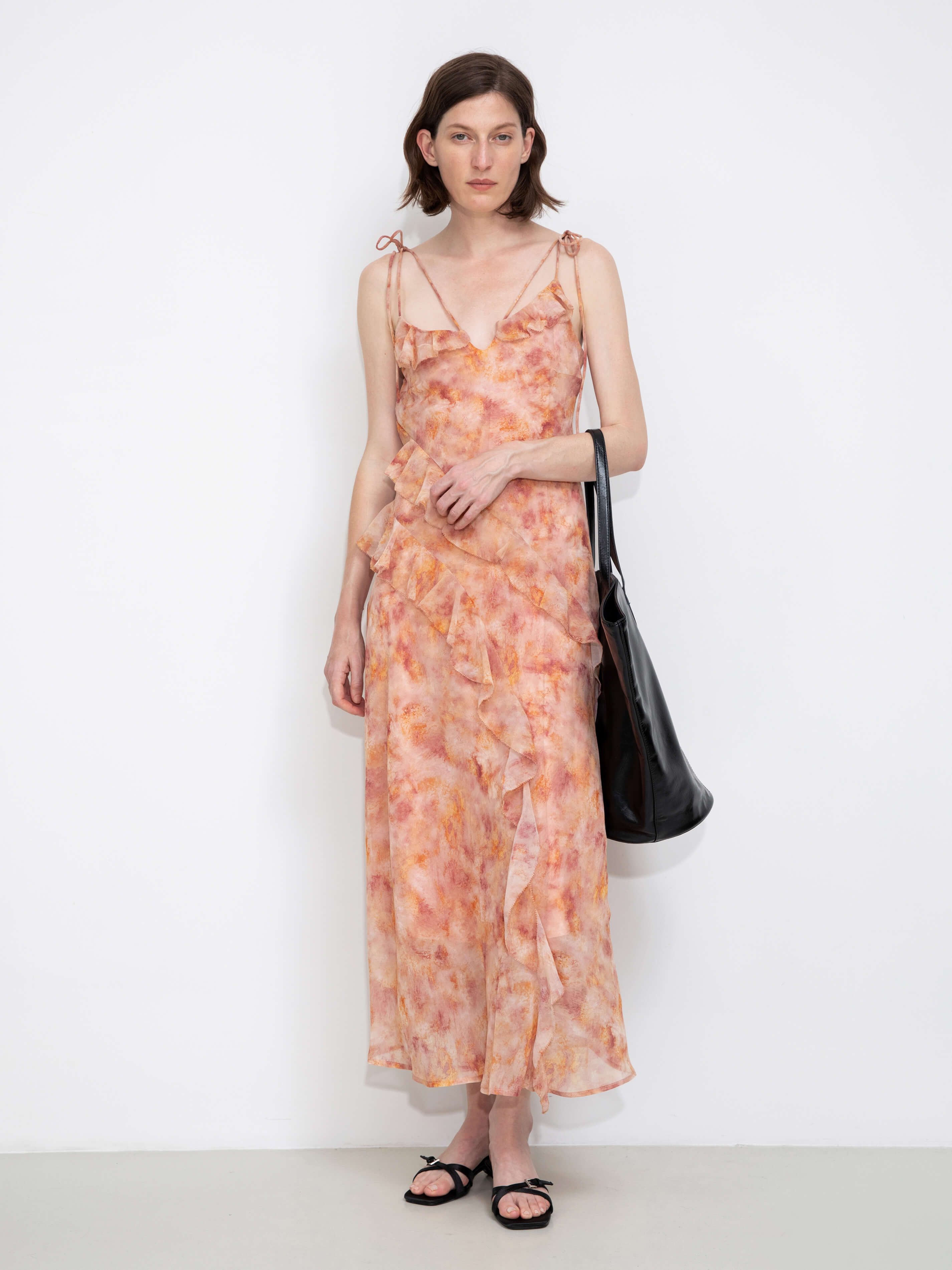 Asymmetrical Floral Print Cami Dress-2