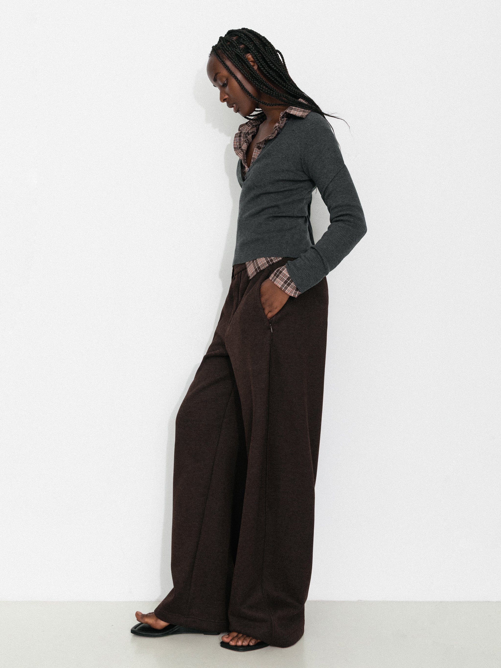 Loose Fit Elastic Waist Pants-2