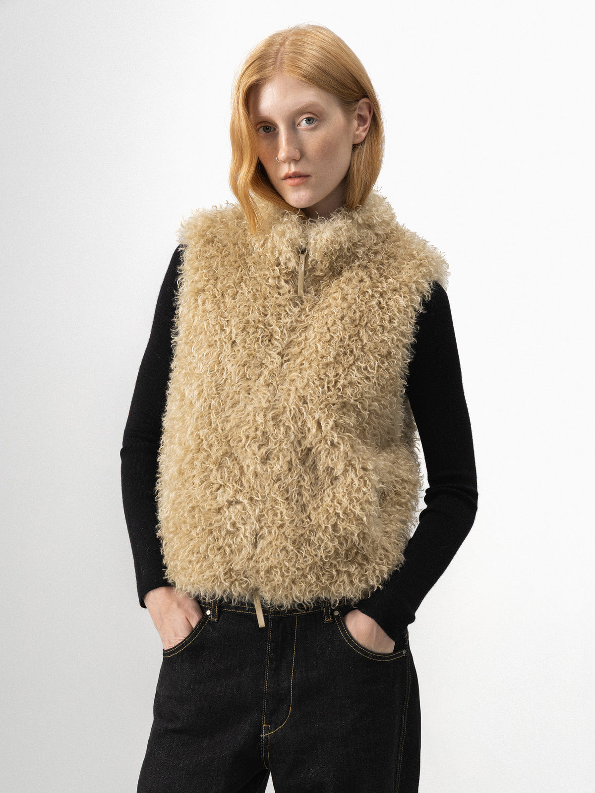 CUBIC Teddy Faux Fur Zip-Up Vest-2