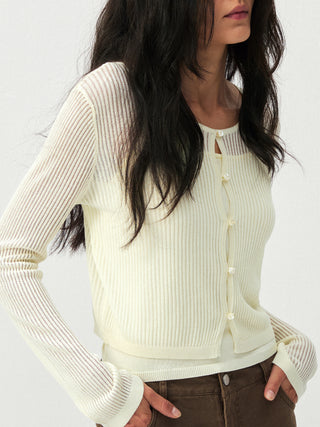 CUBIC Sheer Ribbed Knit Two-Piece Set