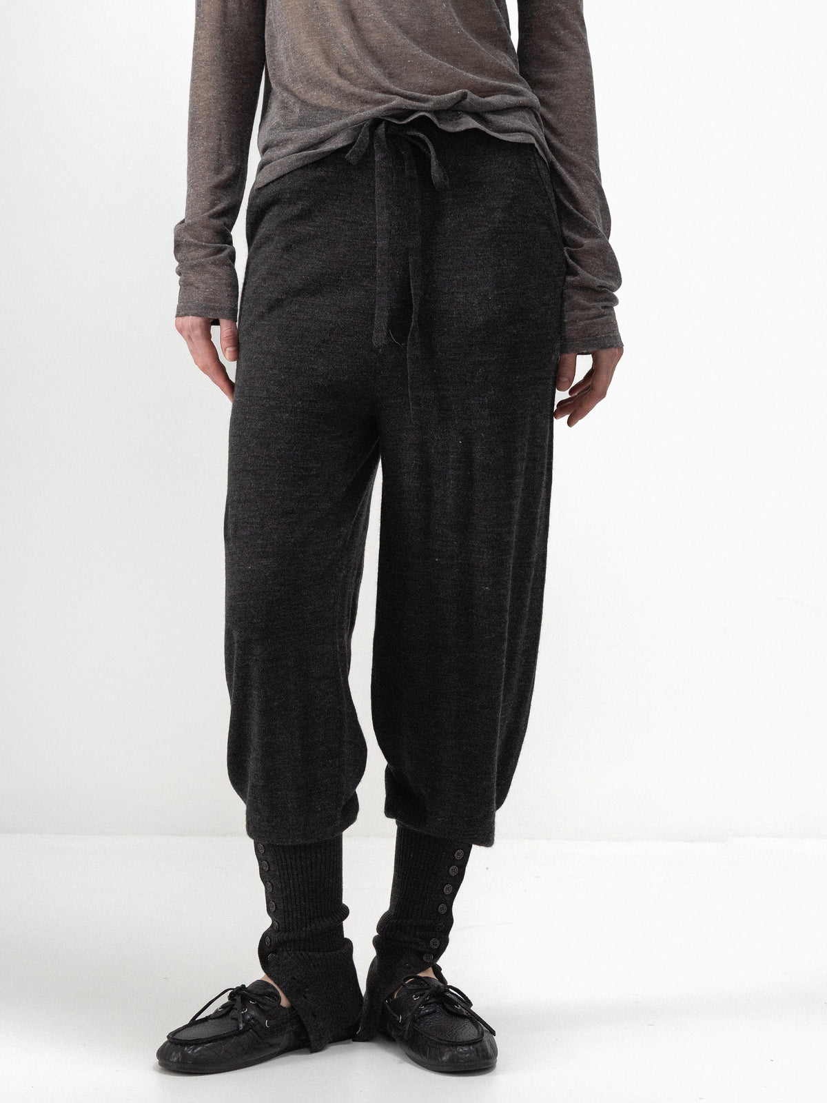 CUBIC Drawstring Wool Jogger Trousers-2