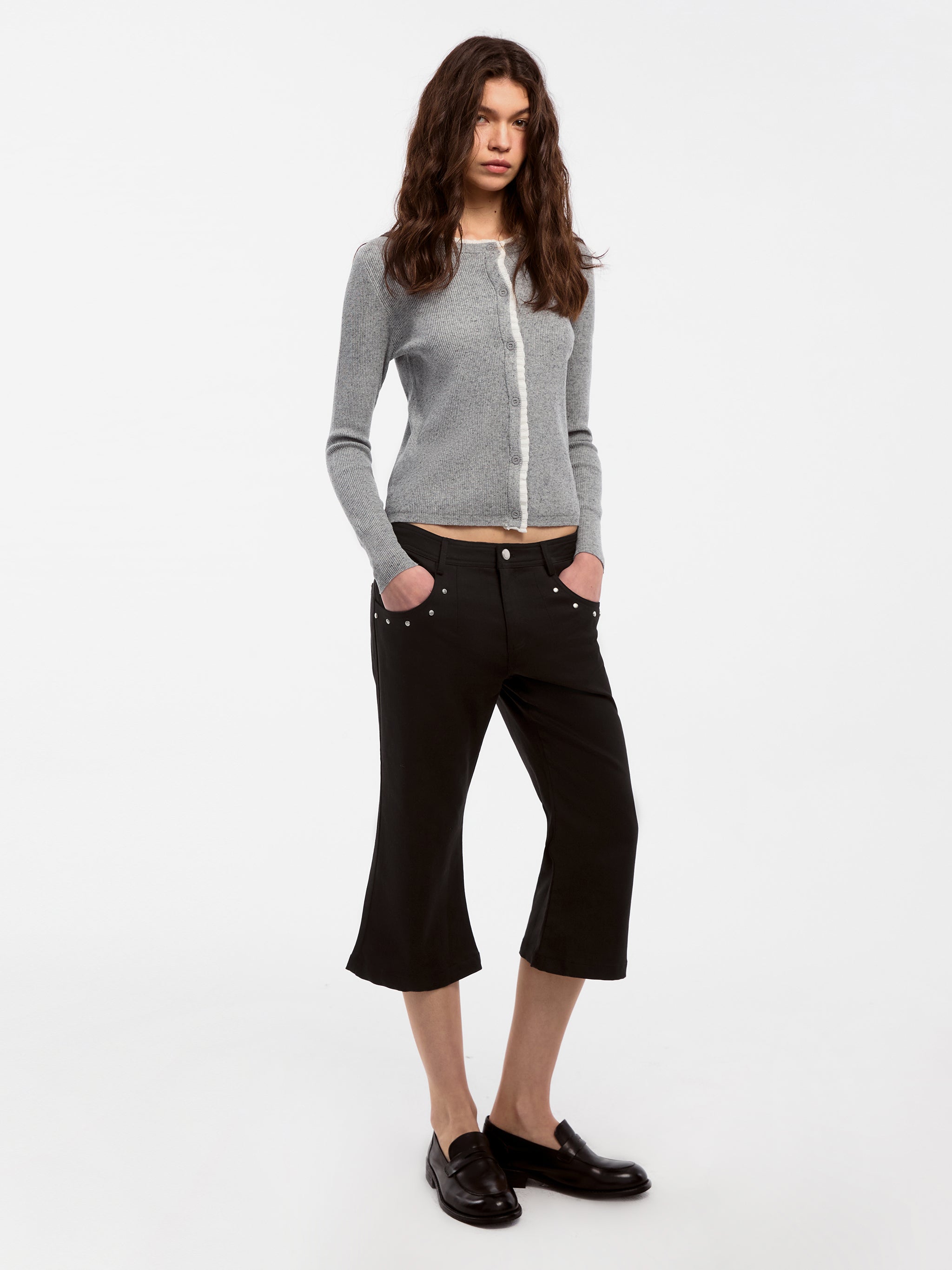 Vintage Lyocell-Blend Cropped Flared Trousers-2