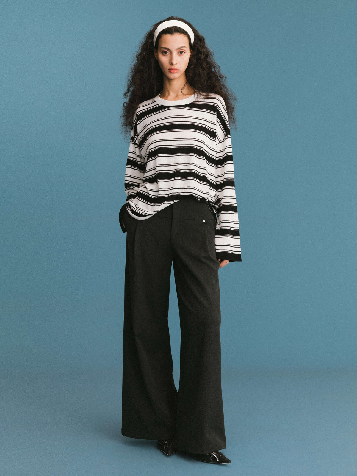 ONE BY CUBIC Stripped Knitwear Jumper with Wool Blend-2